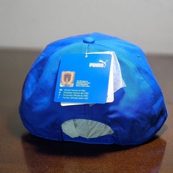 Puma Italia National Soccer Team Dad Hat Cap Blue White 3D Vinyl Logo Adjustable - Picture 6 of 10